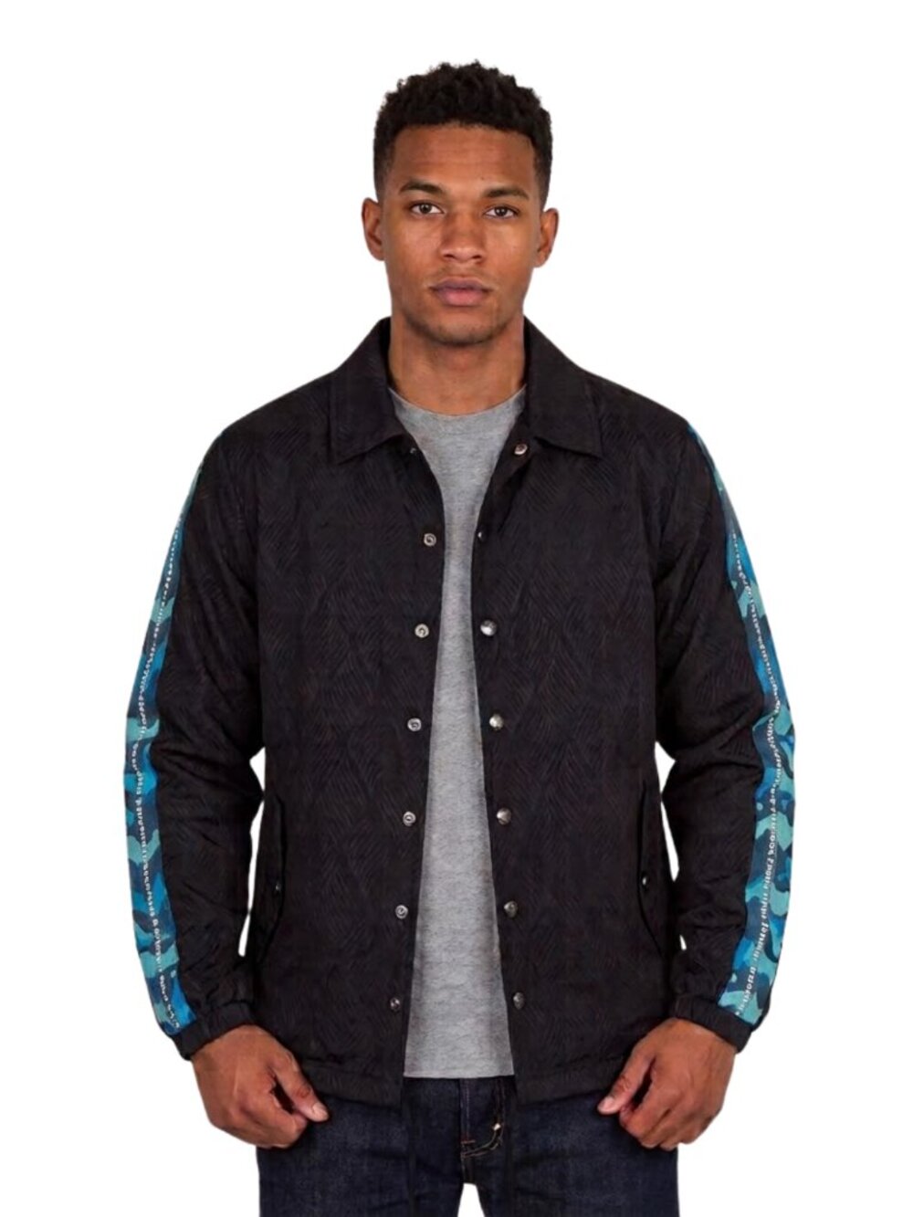 Pink Dolphin High Tides Coaches Jacket Black S Windbreaker Camo Lightweight